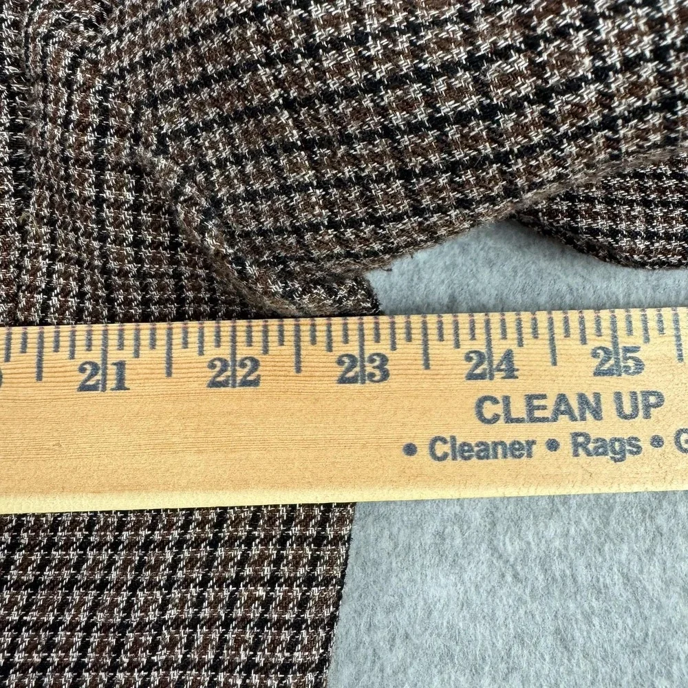 Banana Republic Blazer Mens 44R Brown Check Linen Cotton Tweed Sport Coat Jacket